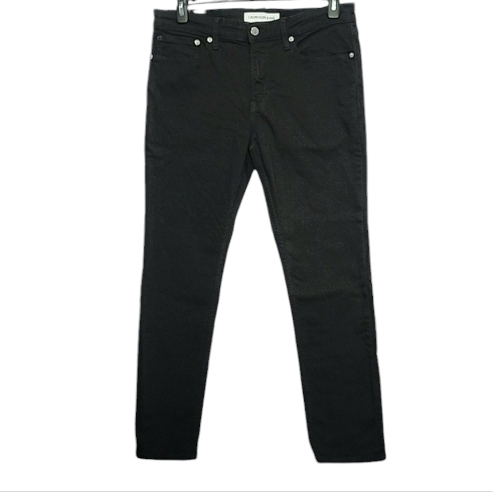 CALVIN KLEIN JEANS MENS DENIM BLACK SLIM JEANS W32 X L30 - Picture 3 of 16